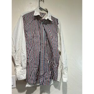 Vintage Cowboys Turtle Association Mens Large Western Button Down Shirt Striped